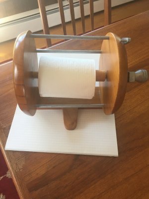 Sold - A Unique One.Handmade wooden fishing reel toilet paper holder.  For you fishermen!, SkiTalk